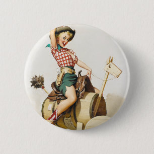 Cowgirl Riding Pin Up