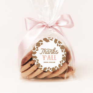 Cowgirl Rodeo Birthday Party Thank You Classic Round Sticker