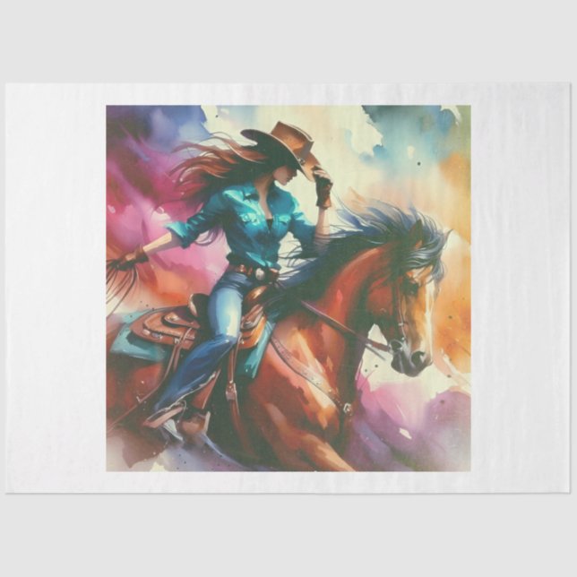 Cowgirl Rodeo Tissue Paper (Front)