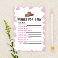 Cowgirl Rodeo Wishes For Baby Shower Activity