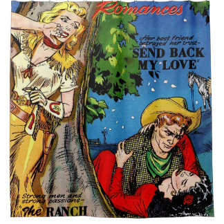 Cowgirl Romance The Betrayal Vintage Comics Shower Curtain