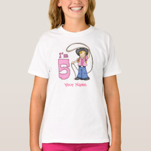 Cowgirl Roper 5th Birthday Personalised T-Shirt