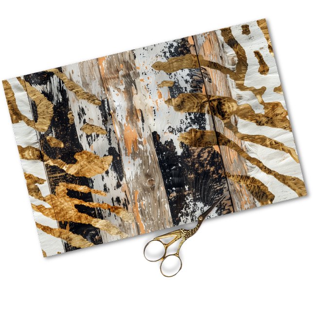 Cowgirl Rustic Western Country Wood Decoupage  Tissue Paper (Creator Uploaded)