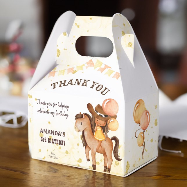 Cowgirl saddle up birthday thank you favour box (Cowgirl saddle up birthday thank you favor box)
