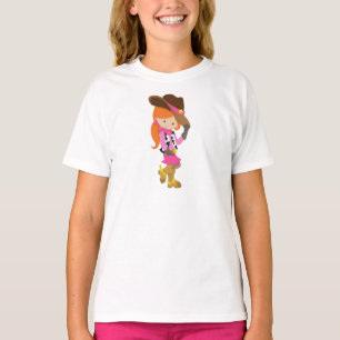 Cowgirl, Sheriff, Western, Country, Orange Hair T-Shirt