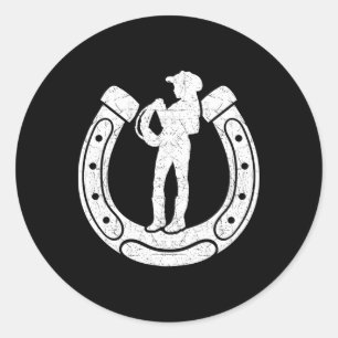 Cowgirl Silhouette Horsescute Ss Cute Ss Horseback Classic Round Sticker