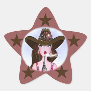 Cowgirl Star Stickers