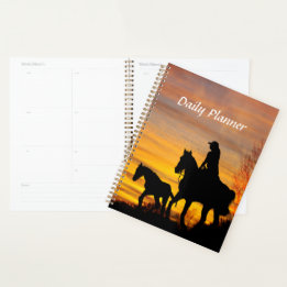 Cowgirl Sunset Horseback Ride Daily Planner