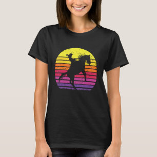 Cowgirl Texas Ranch Girl Horse Riding Sunset Retro T-Shirt