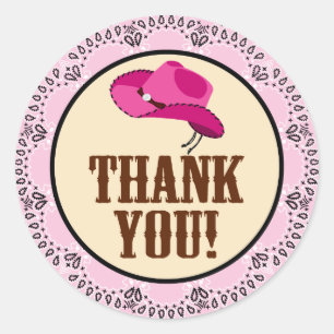 Cowgirl Thank You Stickers