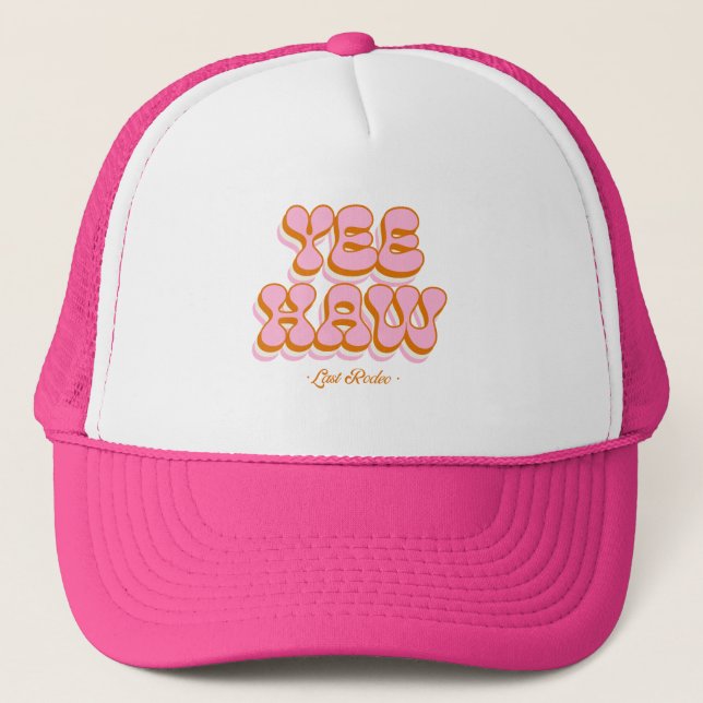 Cowgirl themed bachelorette party trucker hat (Front)