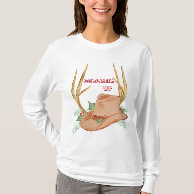 Cowgirl Up Christmas Shirt (Front)