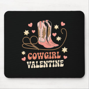 Cowgirl Valentine Pink Boots Y2k Country Girls Val Mouse Pad