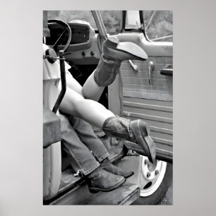 Cowgirl Wall Art Printable, Vintage Western