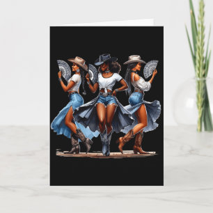 Cowgirl Western Afro Black Women African Black His Card