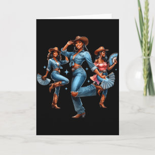 Cowgirl Western Afro Black Women African Black His Card