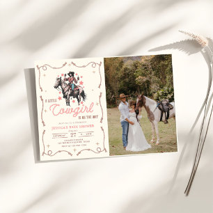 Cowgirl Western Baby Shower Photo Invitation