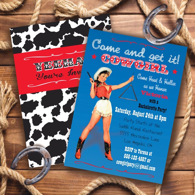 Cowgirl Western Bachelorette / Bridal Party Invite (Creator Uploaded)