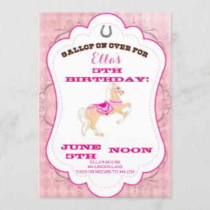 Cowgirl Western Birthday Party Invitations