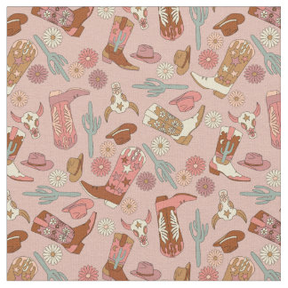 Cowgirl Western Boho Cowboy Boots Fabric