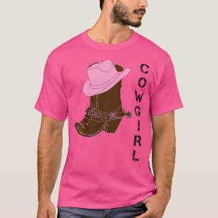 Cowgirl Western 	 Boots Hat Spurs Girls Youth Chil T-Shirt