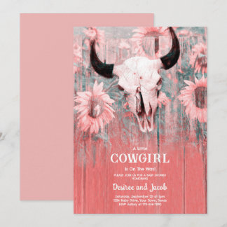 Cowgirl Western Country Floral Rodeo Baby Shower Invitation