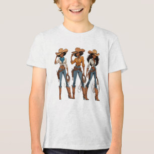 Cowgirl Western Country Texas Rodeo Black African Tri-Blend Shirt