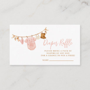 Cowgirl Western Diaper Raffle Baby Shower Enclosure Card