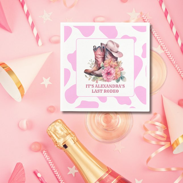 Cowgirl Western Last Rodeo Bachelorette Party Napkin (Creator Uploaded)