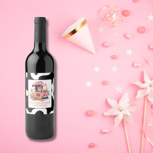 Cowgirl Western Last Rodeo Bachelorette Party Wine Label
