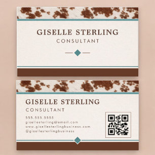 Cowgirl Western QR Code Business Card