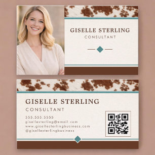 Cowgirl Western QR Code Photo Business Card