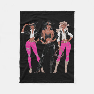 Cowgirl Western Rodeo Melanin Juneteenth Black His Fleece Blanket
