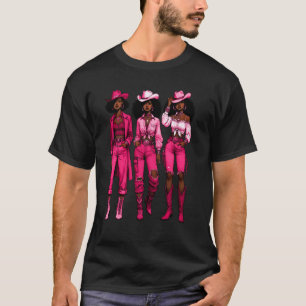 Cowgirl Western Rodeo Melanin Juneteenth Black His T-Shirt