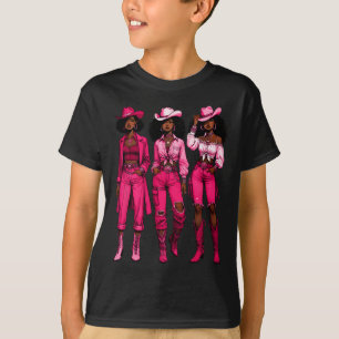 Cowgirl Western Rodeo Melanin Juneteenth Black His T-Shirt