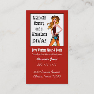 “Cowgirl Western Wear and Boots” Diva Business Card