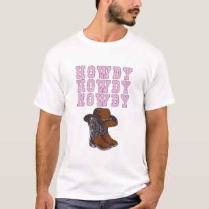 Cowgirl White Howdy Vintage Rodeo Western Country T-Shirt