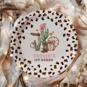 Cowgirl Wild West 1st Rodeo Ranch Birthday Party Paper Plate