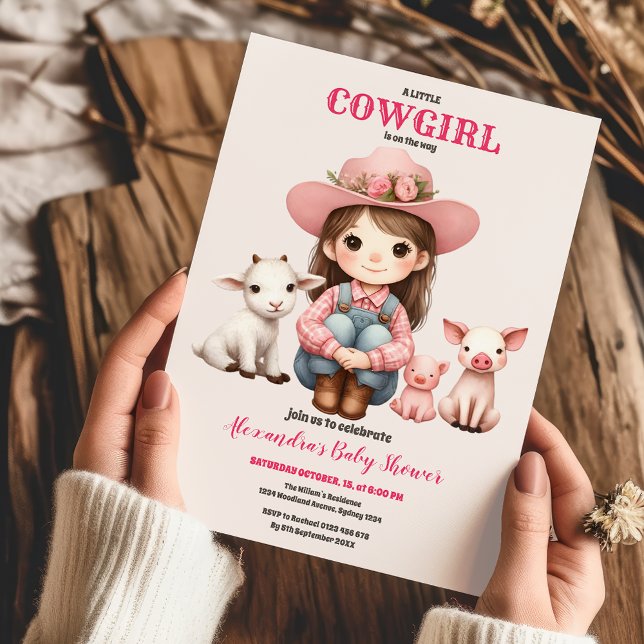 Cowgirl Wild West Rodeo Ranch Baby Shower Invitation (Creator Uploaded)