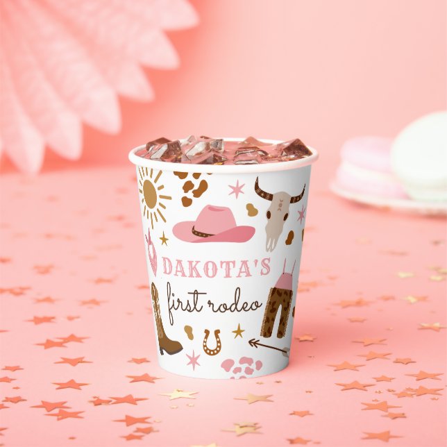 Cowgirl Wild West Rodeo Ranch Birthday Party Decor Paper Cups (Insitu)