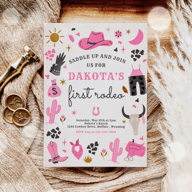 Cowgirl Wild West Rodeo Ranch Birthday Party Invitation (Creator Uploaded)