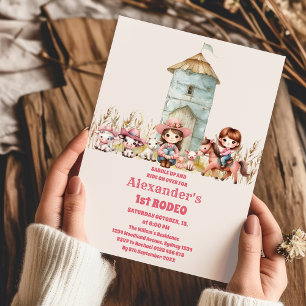 Cowgirl Wild West Rodeo Ranch Birthday Party Invitation