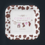 Cowgirl Wild West Rodeo Western girl Baby Shower Paper Plate<br><div class="desc">Little cowboy is on the way  baby shower Party Plates,   wild west baby shower Party Plates ,  country theme.</div>