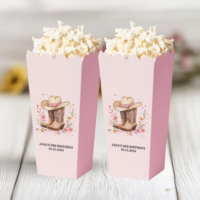 Cowgirl Wildflowers Bash Birthday | Pink Western  Favour Box (Creator Uploaded)