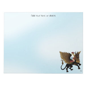 Cowgirl winged Lion Fantasy Red Notepad