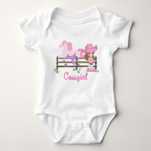 Cowgirl With Horse Baby Bodysuit