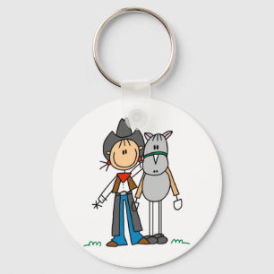 Cowgirl With Horse T-shirts and Gifts Key Ring