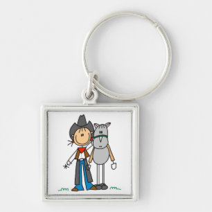 Cowgirl With Horse T-shirts and Gifts Key Ring