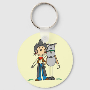 Cowgirl With Horse T-shirts and Gifts Key Ring