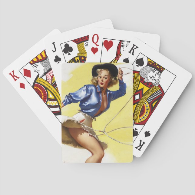 Cowgirl with Lasso  Playing Cards (Back)